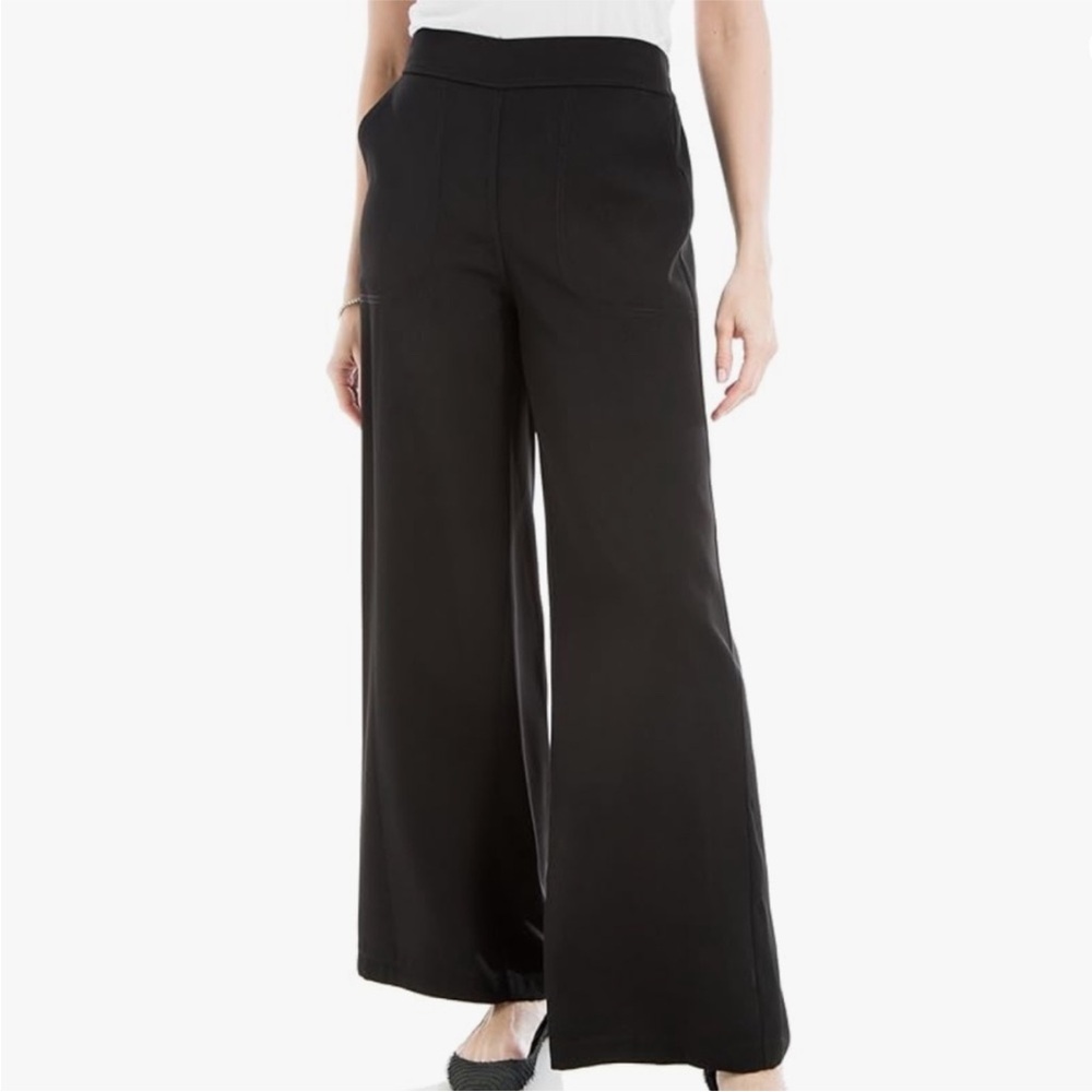 Max Studio Wide Leg Pants, Mid Rise Elastic Waist, NWT Black Sz 1X